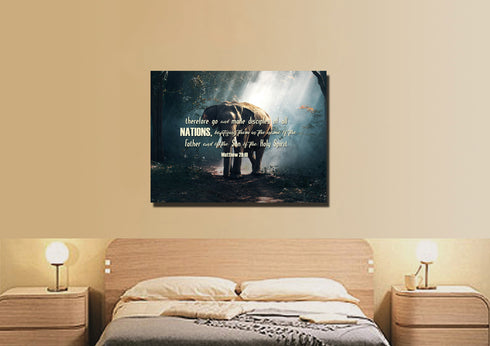 Matthew 28:19 Canvas Wall Art Print - Christian Walls