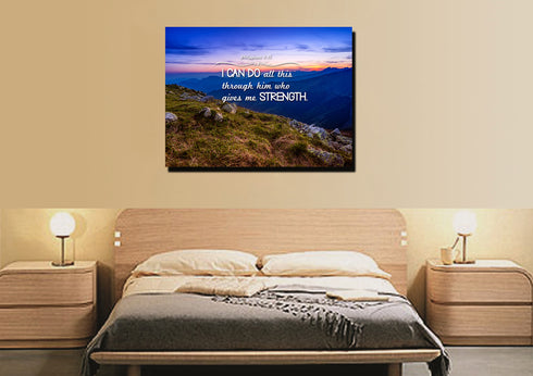 Philippians 4:13 NIV #3 Bible Verse Canvas Wall Art