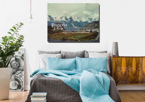 Proverbs 3:5-6 NIV #52 Bible Verse Canvas Wall Art