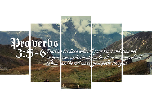 Proverbs 3:5-6 NIV #52 Bible Verse Canvas Wall Art