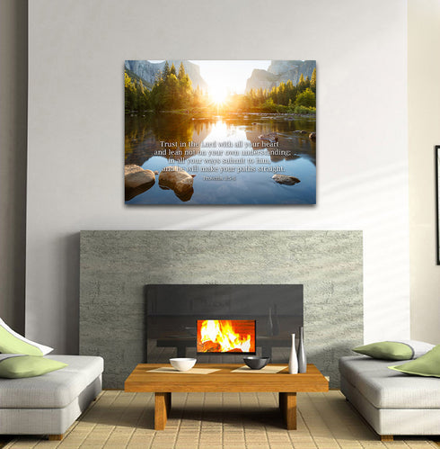 Proverbs 3:5-6 #17 'Trust in the Lord with all your Heart' Bible Verse Canvas Wall Art