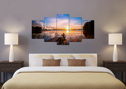 Psalm 46:1 God is our Refuge and Strength Canvas Wall Art Print