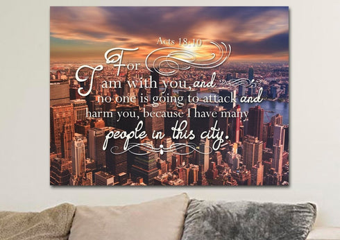 Acts 18:10 Canvas Wall Art Print