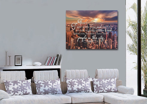 Acts 18:10 Canvas Wall Art Print