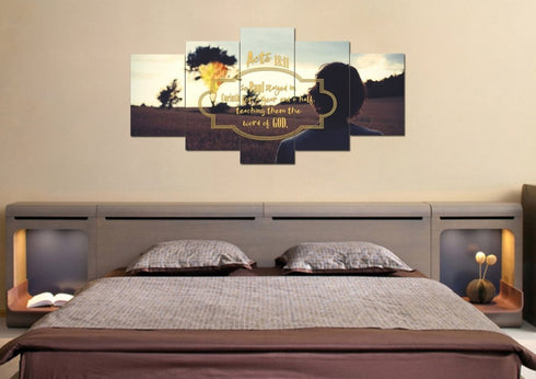Acts 18:11 Canvas Wall Art Print