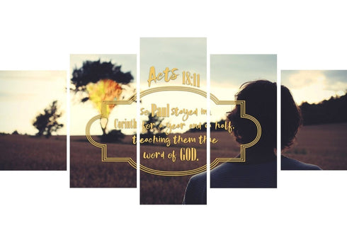Acts 18:11 Canvas Wall Art Print