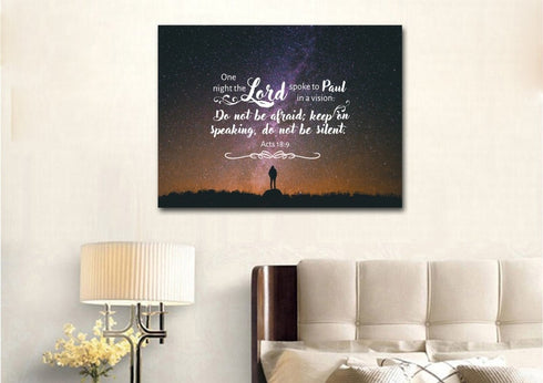 Acts 18:9 Canvas Wall Art Print