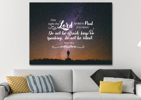 Acts 18:9 Canvas Wall Art Print