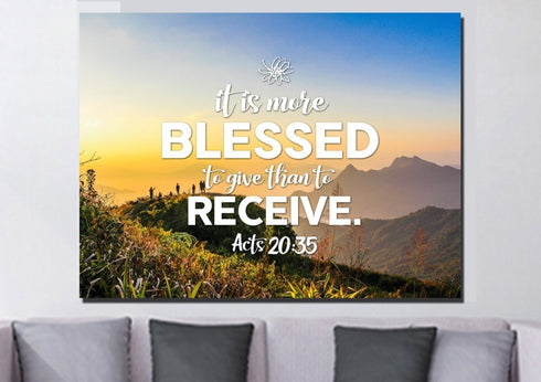 Acts 20:35 Canvas Wall Art Print