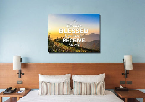 Acts 20:35 Canvas Wall Art Print