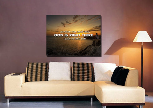 Anytime you need help, God is right there Wall Art Canvas Print