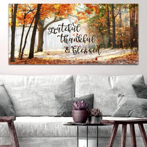 Autumn Leaves #8 Thankful, Grateful & Blessed Wall Decor