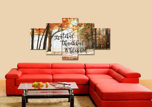 Autumn Leaves #8 Thankful, Grateful & Blessed Wall Decor