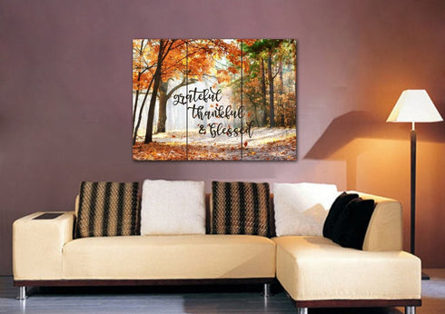 Autumn Leaves #8 Thankful, Grateful & Blessed Wall Decor
