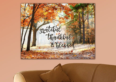 Autumn Leaves #8 Thankful, Grateful & Blessed Wall Decor