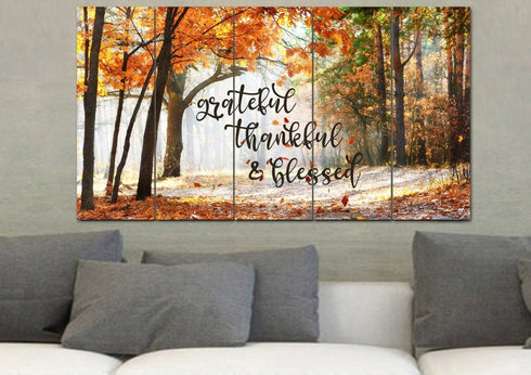 Autumn Leaves #8 Thankful, Grateful & Blessed Wall Decor