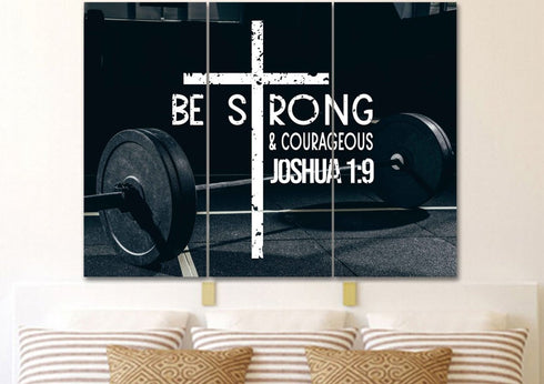 Barbell #5 Joshua 1:9 Be Strong and Courageous Wall Art