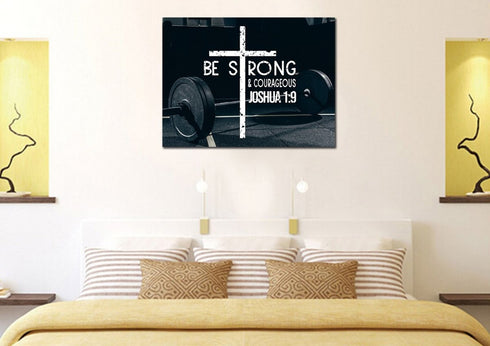 Barbell #5 Joshua 1:9 Be Strong and Courageous Wall Art