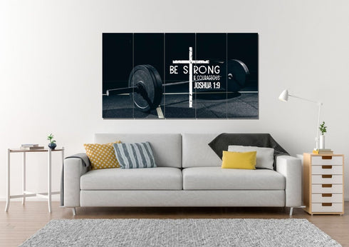 Barbell #5 Joshua 1:9 Be Strong and Courageous Wall Art