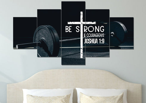 Barbell #5 Joshua 1:9 Be Strong and Courageous Wall Art