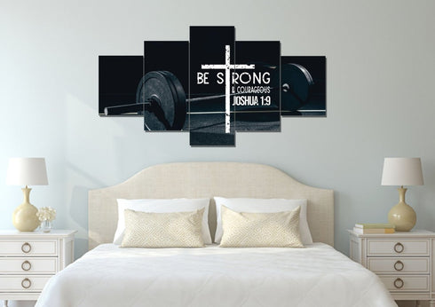 Barbell #5 Joshua 1:9 Be Strong and Courageous Wall Art