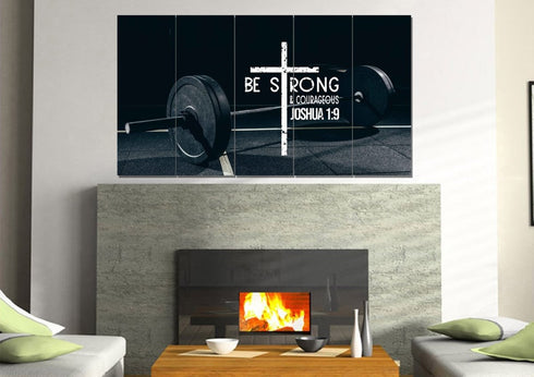 Barbell #5 Joshua 1:9 Be Strong and Courageous Wall Art