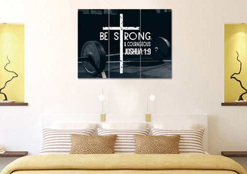 Barbell #5 Joshua 1:9 Be Strong and Courageous Wall Art