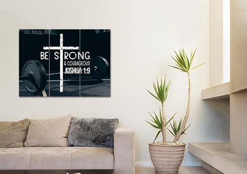 Barbell #5 Joshua 1:9 Be Strong and Courageous Wall Art