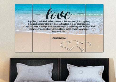 Beach Hearts #26 Love is Patient, Love is Kind Wall Art