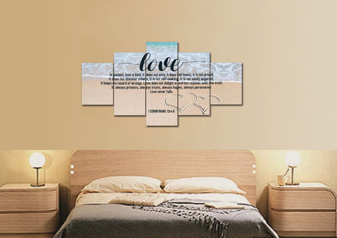 Beach Hearts #26 Love is Patient, Love is Kind Wall Art