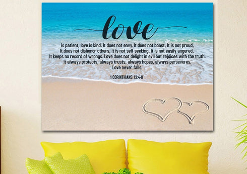 Beach Hearts #26 Love is Patient, Love is Kind Wall Art