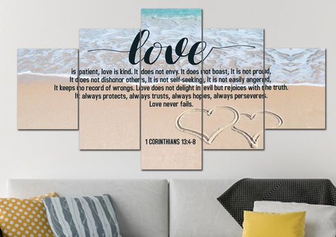 Beach Hearts #26 Love is Patient, Love is Kind Wall Art