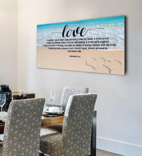 Beach Hearts #26 Love is Patient, Love is Kind Wall Art