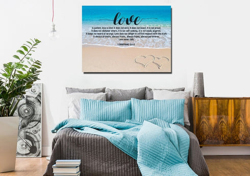 Beach Hearts #26 Love is Patient, Love is Kind Wall Art