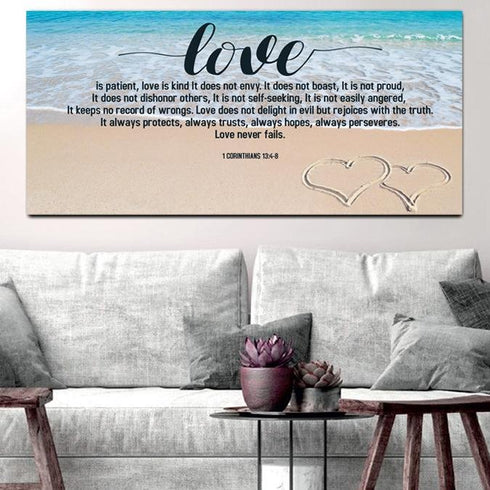 Beach Hearts #26 Love is Patient, Love is Kind Wall Art