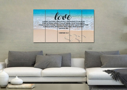 Beach Hearts #26 Love is Patient, Love is Kind Wall Art