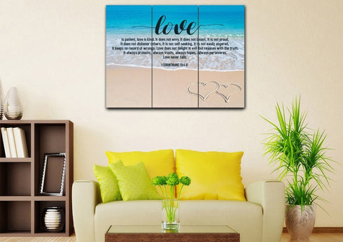 Beach Hearts #26 Love is Patient, Love is Kind Wall Art