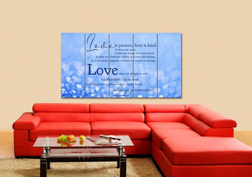Blue Hearts #20 Love is Patient, Love is Kind Wall Art