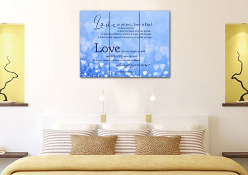 Blue Hearts #20 Love is Patient, Love is Kind Wall Art