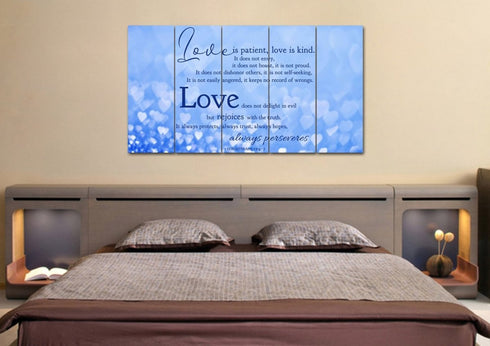 Blue Hearts #20 Love is Patient, Love is Kind Wall Art