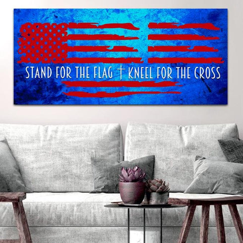 Blue Red #4 American Flag Patriotic Wall Art