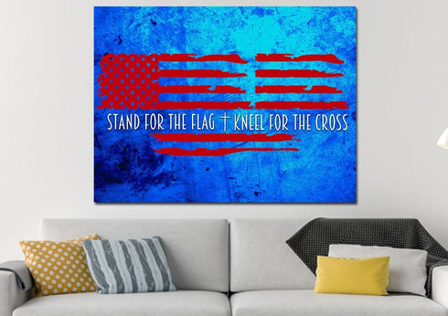 Blue Red #4 American Flag Patriotic Wall Art