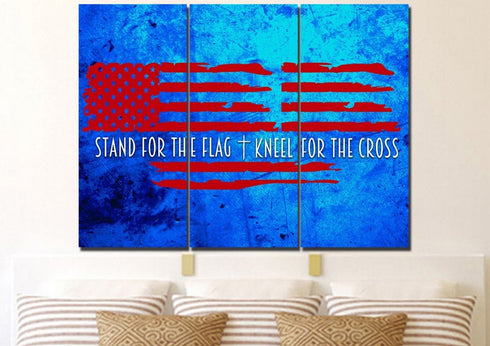 Blue Red #4 American Flag Patriotic Wall Art