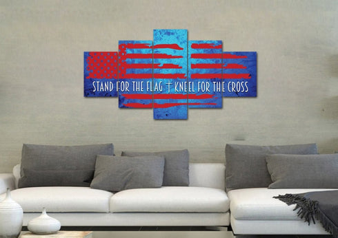 Blue Red #4 American Flag Patriotic Wall Art