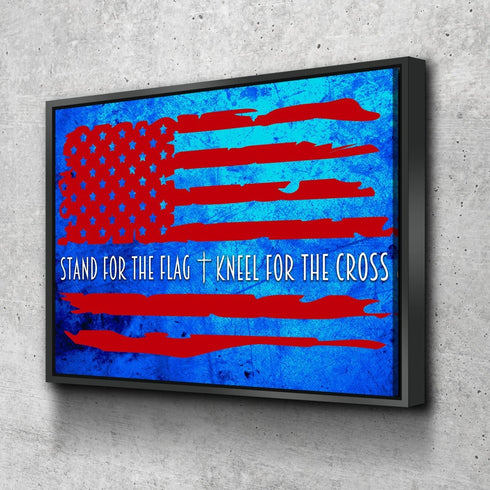 Blue Red #4 American Flag Patriotic Wall Art