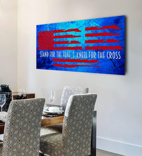 Blue Red #4 American Flag Patriotic Wall Art