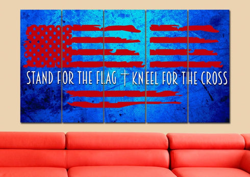 Blue Red #4 American Flag Patriotic Wall Art
