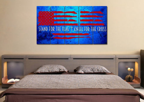 Blue Red #4 American Flag Patriotic Wall Art