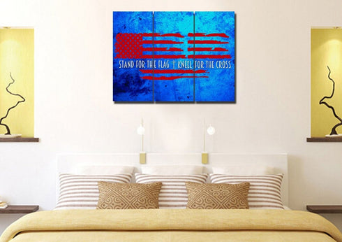Blue Red #4 American Flag Patriotic Wall Art