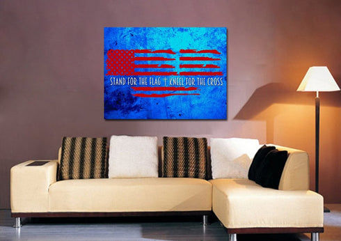 Blue Red #4 American Flag Patriotic Wall Art